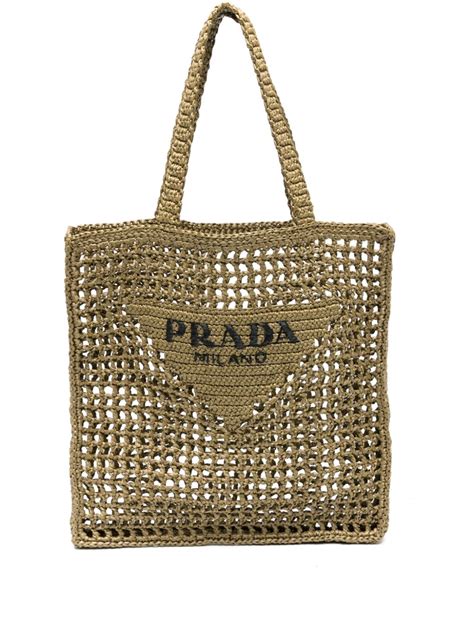 prada logo straw tote bag|prada canvas tote large.